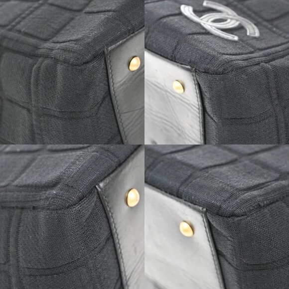 CHANEL CC Logo Chocolate Bar Shoulder Bag Canvas Leather Black GHW Italy - Picture 14 of 14